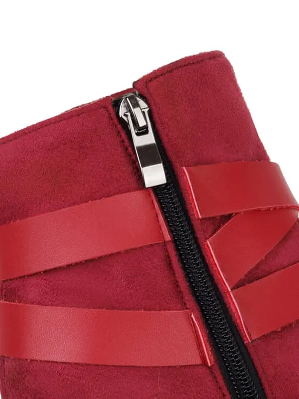 Casual Buckles Block Heel&Ankle Boots
