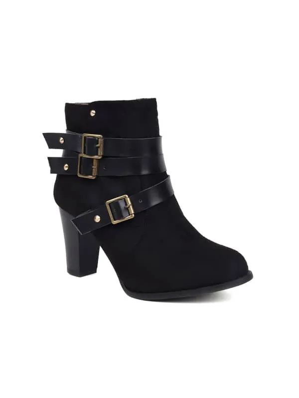 Casual Buckles Block Heel&Ankle Boots