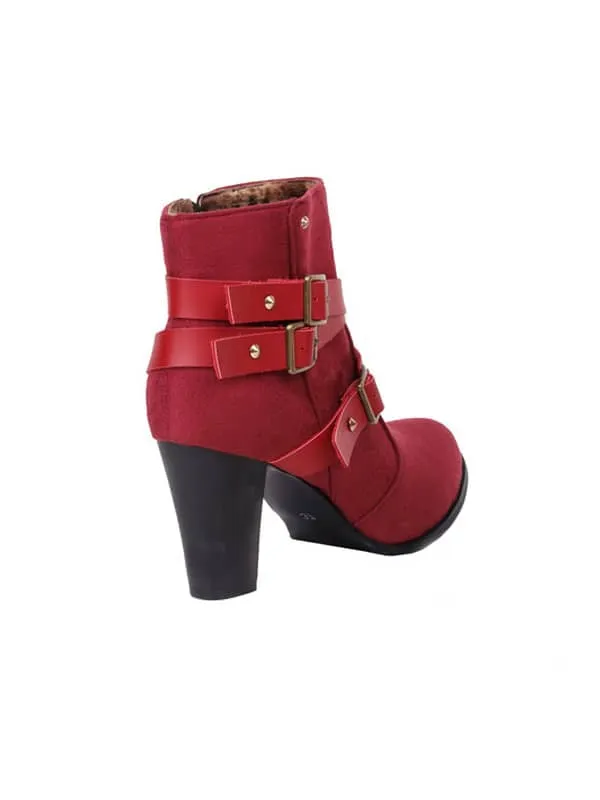 Casual Buckles Block Heel&Ankle Boots