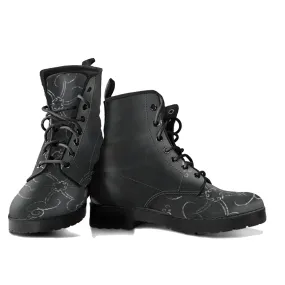 Chalkboard Doodle Women's Vegan Leather Combat Boots