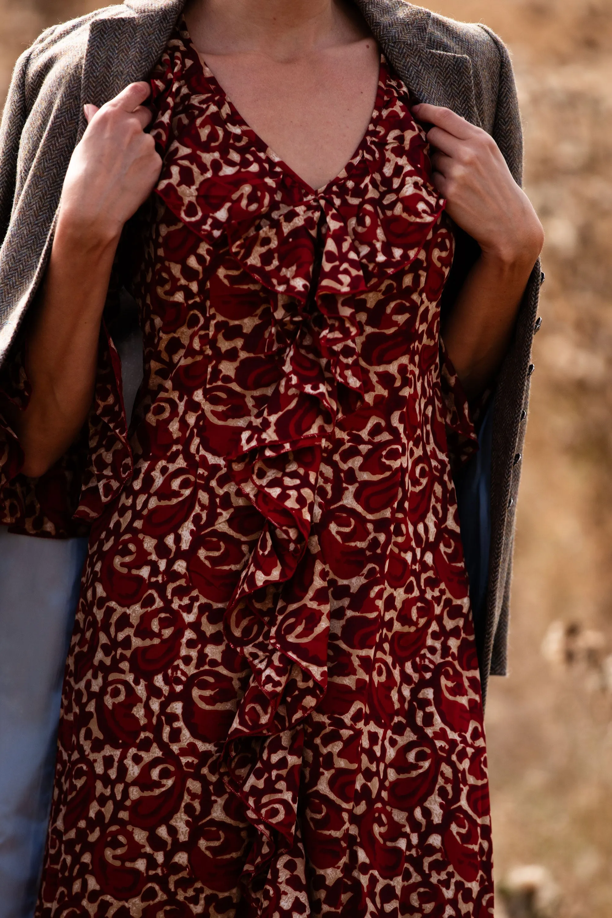 Felicity Midi Dress in Copper Swirl