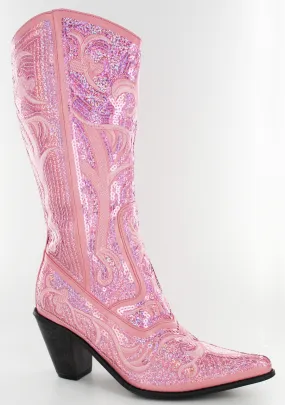 Helen's Heart Pink Blingy Sequins Cowboy Boots