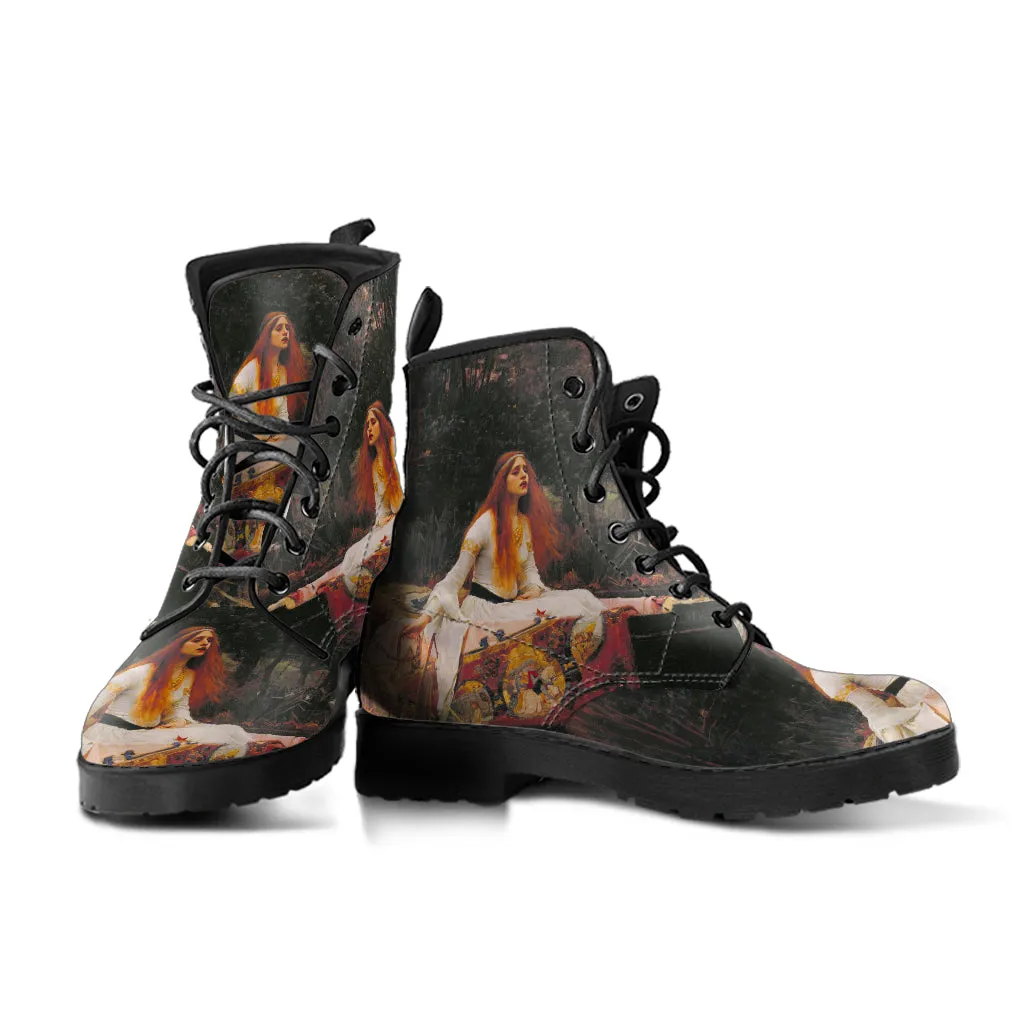 Lady of Shalott Women's Vegan Leather Combat Boots