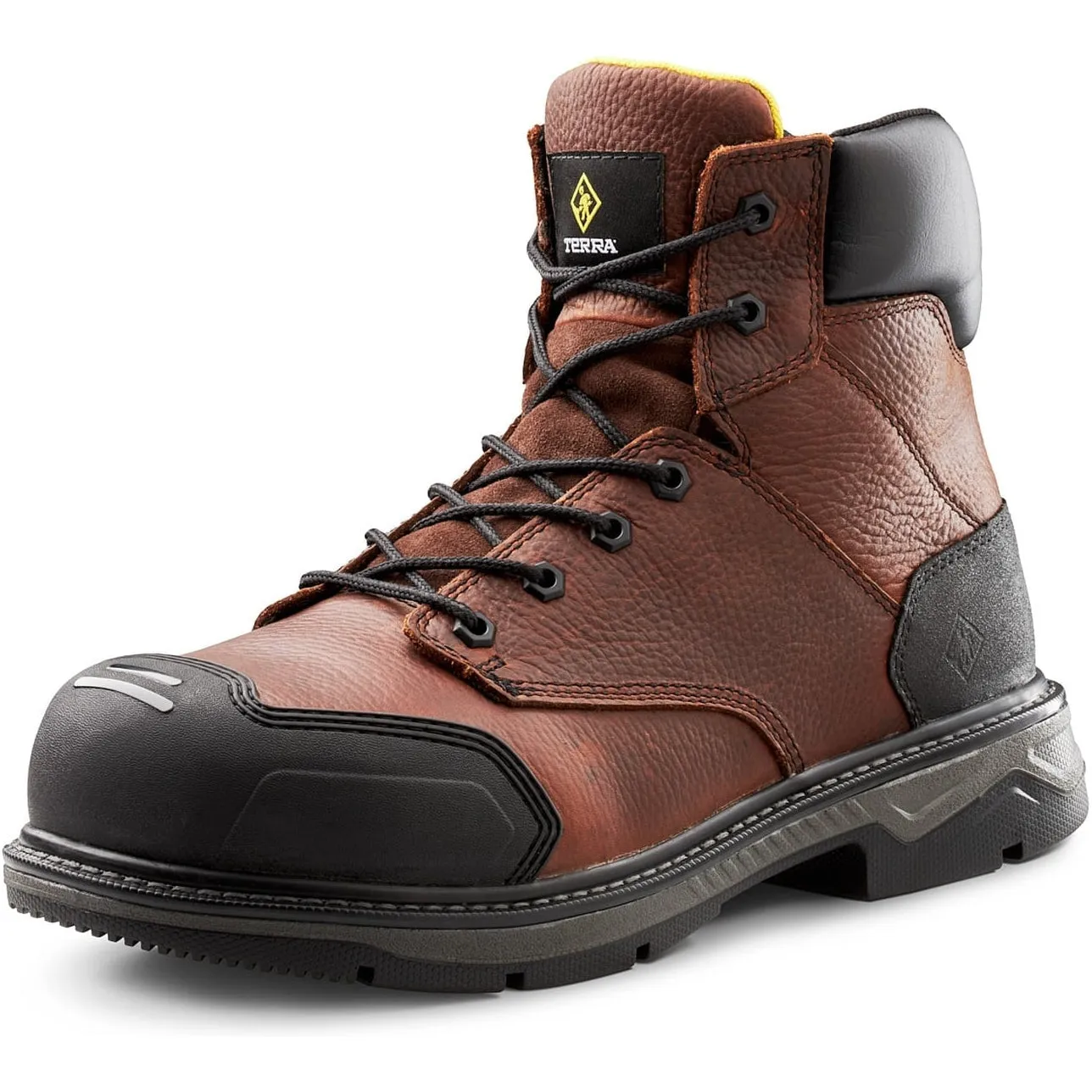 Terra Men's Patton 6 AT Waterproof Safety Work Boot -Brown- 4NS6BN