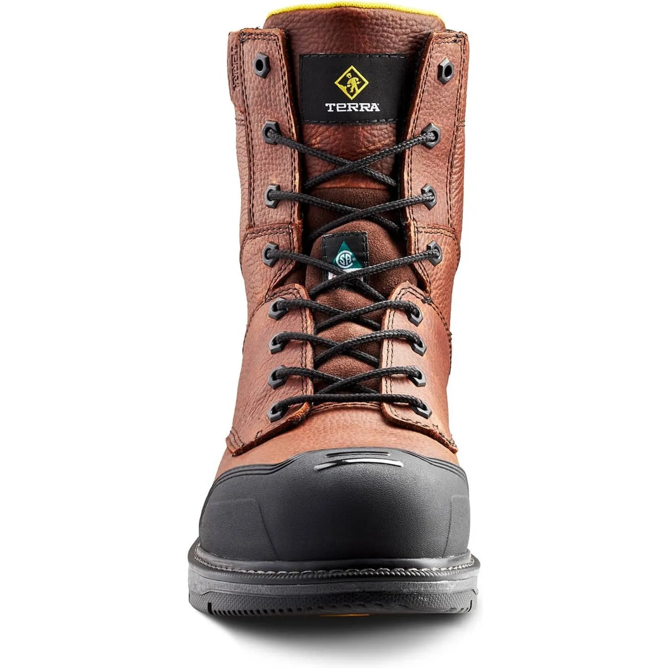 Terra Men's Patton 8" AT Waterproof Safety Work Boot -Brown- 4NS5BN